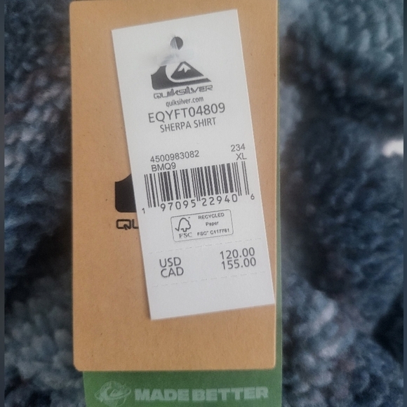 NWT Quicksilver Sherpa Fleece Overshirt men's size XL - Picture 2 of 11